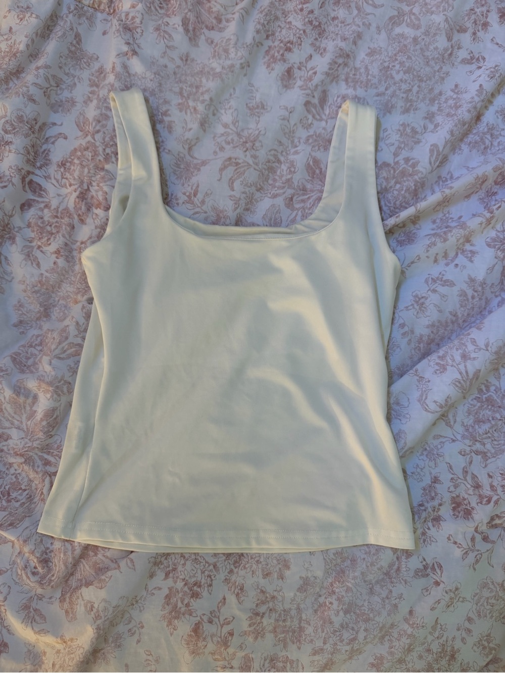 SHEIN White Square Neck Tank Top